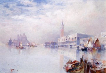 Tomás Morán Painting - Barco marino con escena veneciana Thomas Moran